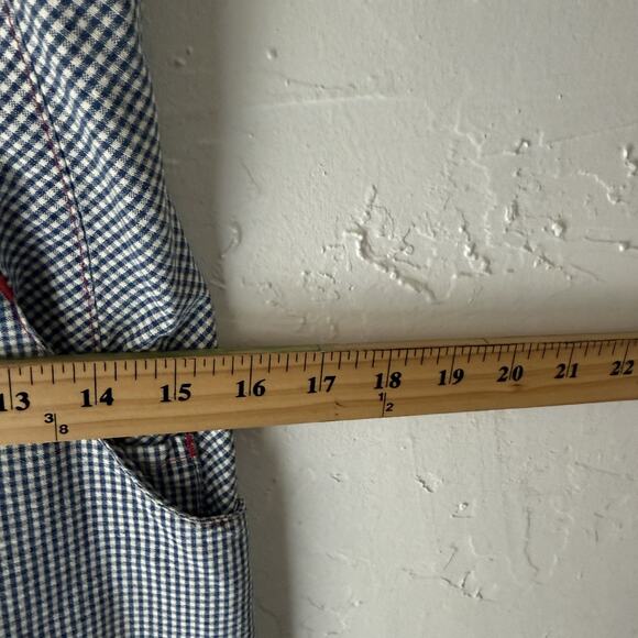 Garnet Hill Dress Vintage Cottage Medium‎ Blue Gingham Sleeveless Pockets - Picture 6 of 10